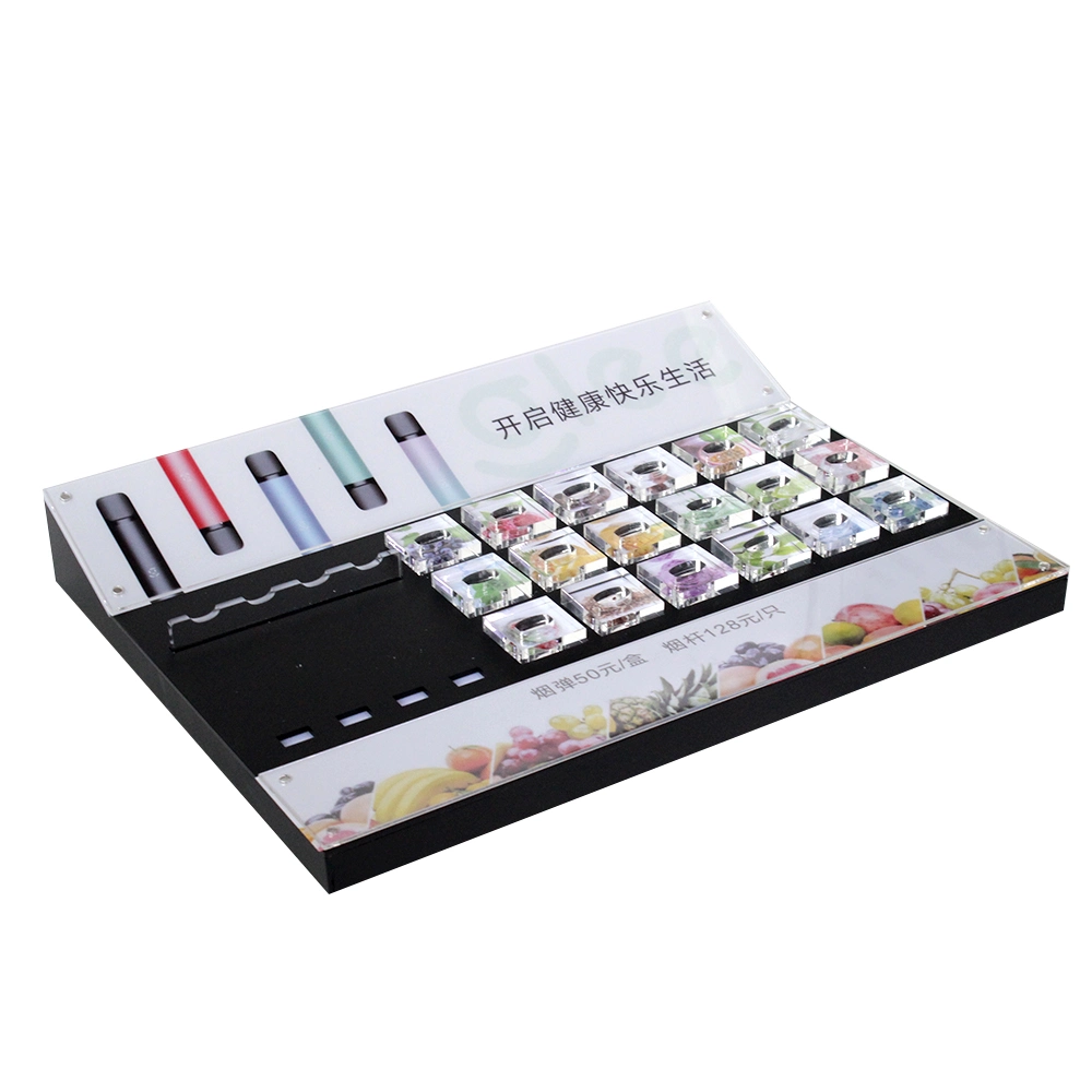 Popular Acrylic Display Products Electronic Cigarette Display Rack with LED for Retail Stores