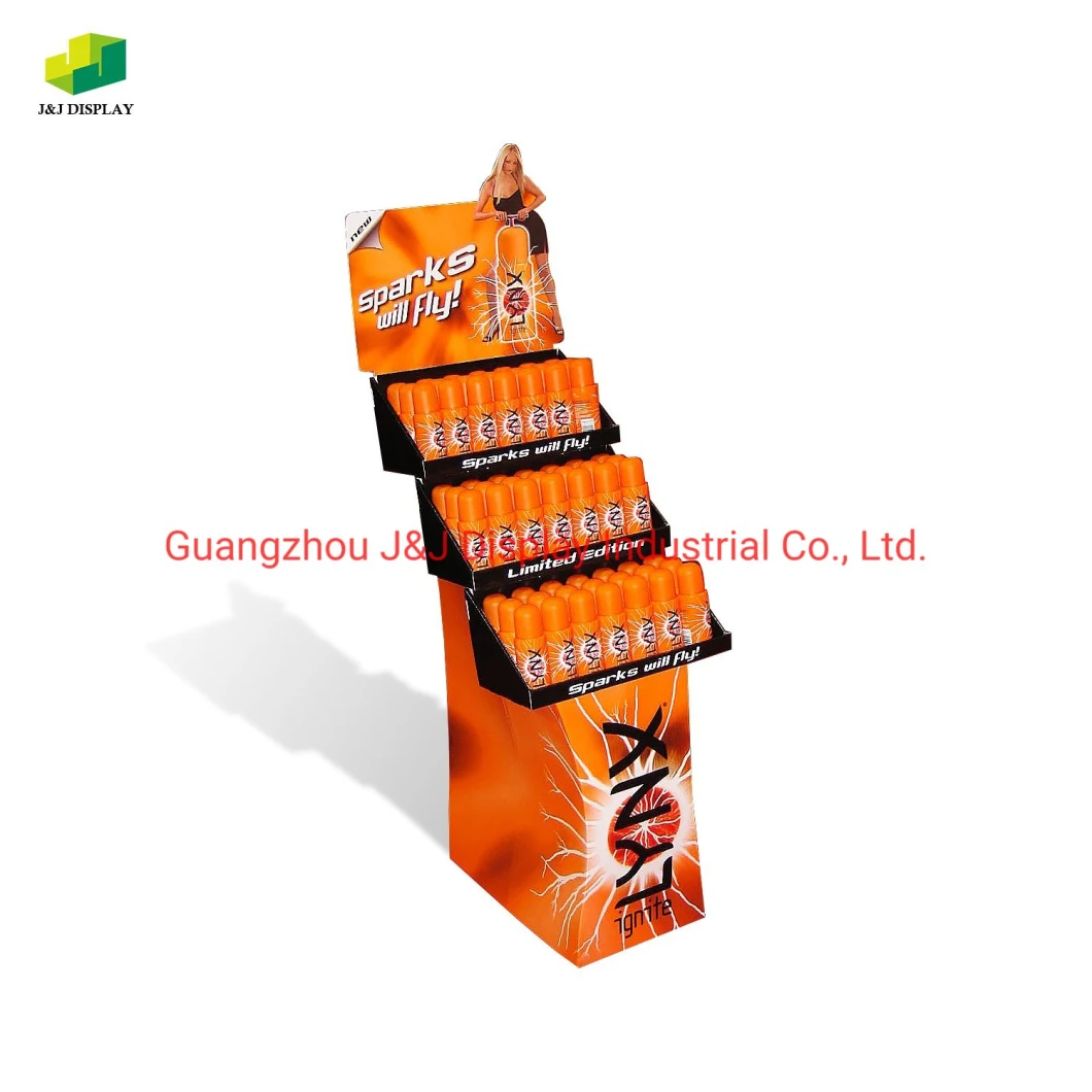 Cardboard Paper Corrugated Storage Supermarket Store Wine Retail Hook Stand Shelf Rack Floor Display